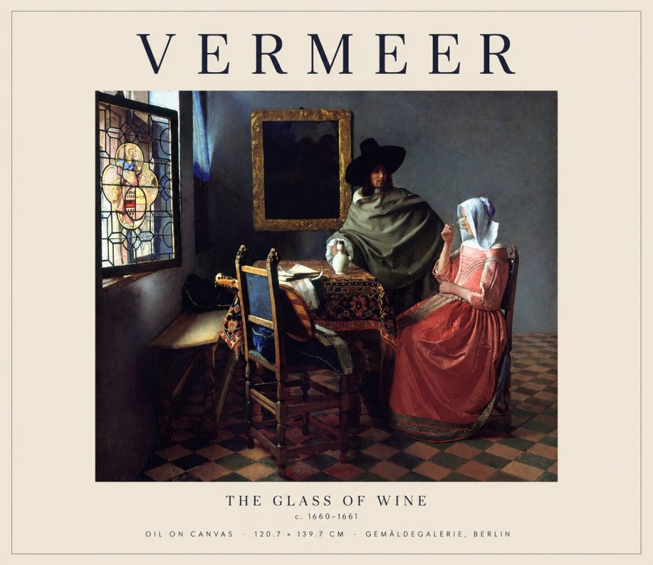 Vermeer The Glass of Wine No1 - Poszter