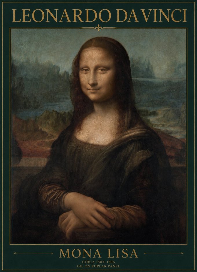Leonardo da Vinci Mona Lisa No1 - Poszter