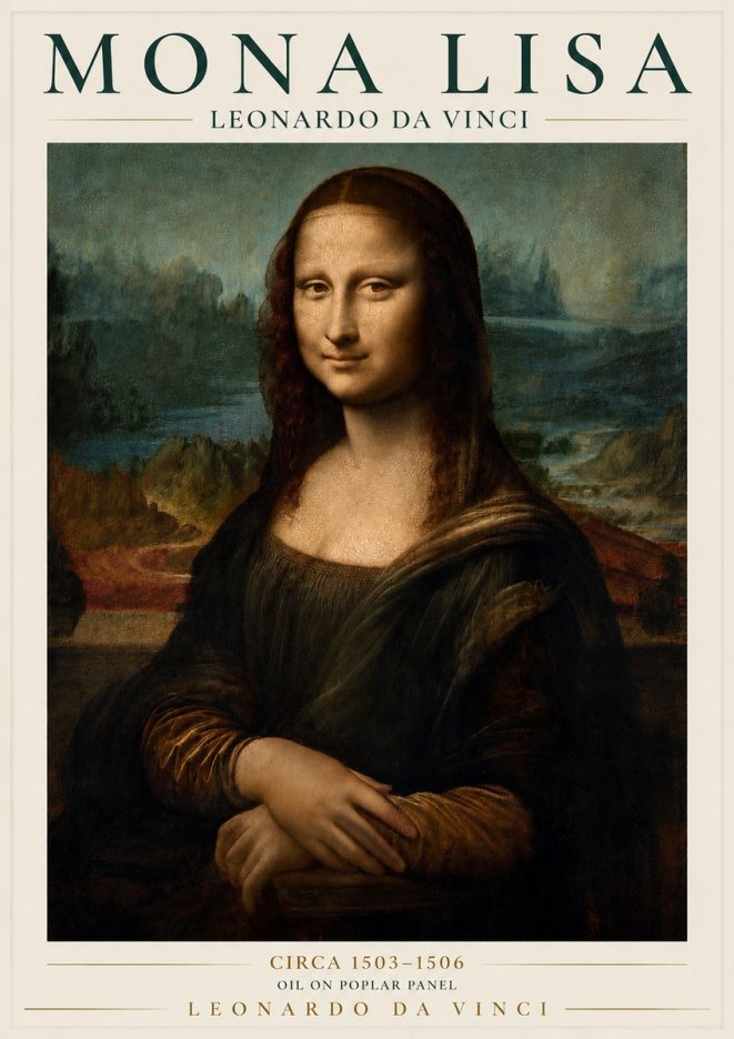 Leonardo da Vinci Mona Lisa No3 - Poszter