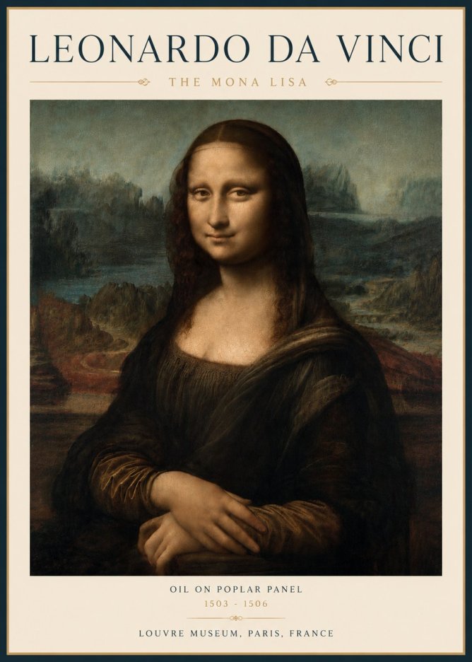 Leonardo da Vinci The Mona Lisa No4 - Poszter