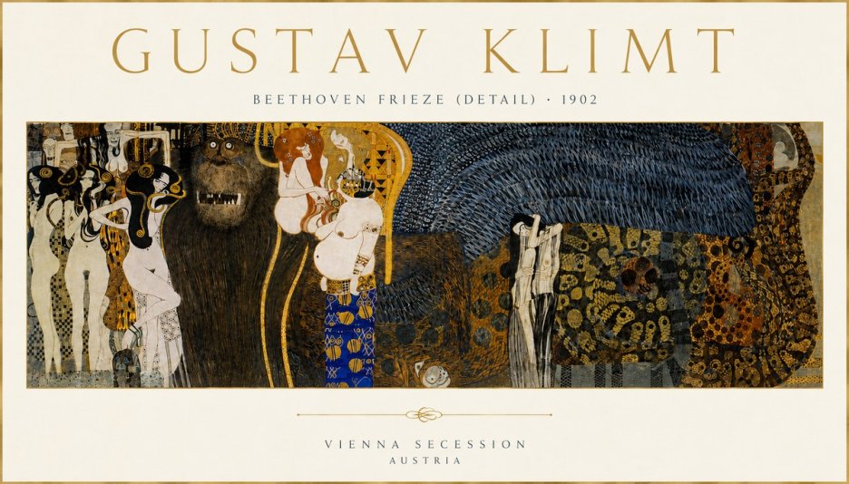 Klimt Beethoven Frieze (Detail) No4 - Poszter