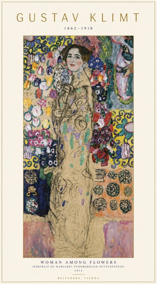 Klimt Woman Among Flowers No5 - Poszter