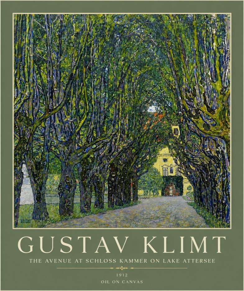 Klimt The Avenue at Schloss Kammer on Lake Attersee No5 - Poszter