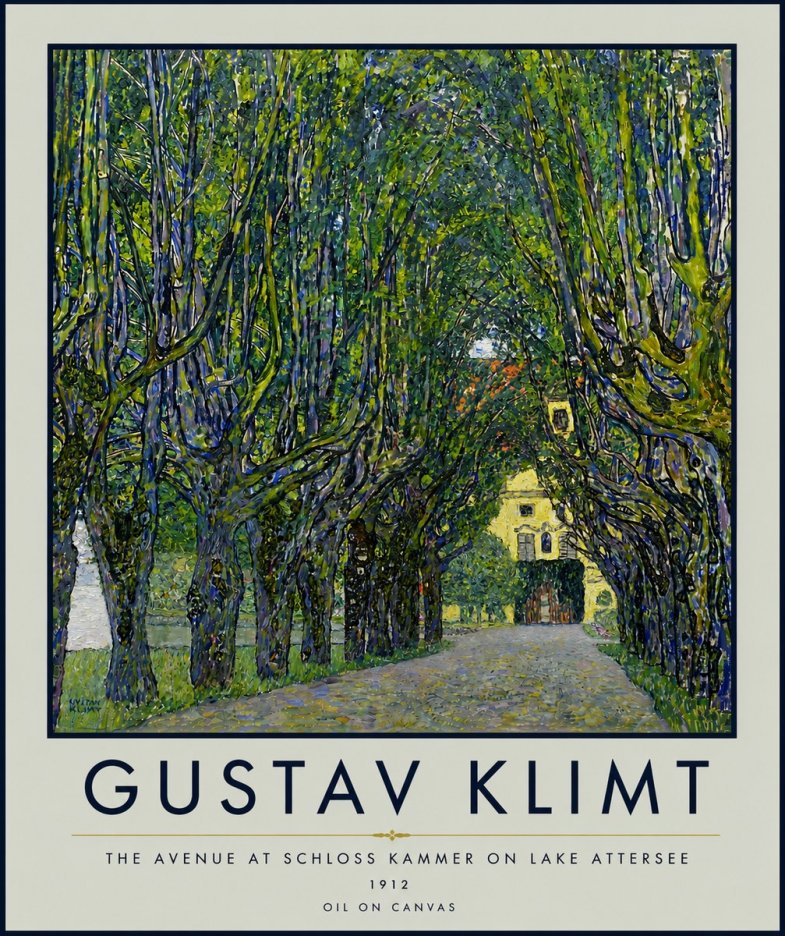 Klimt The Avenue at Schloss Kammer on Lake Attersee No6 - Poszter