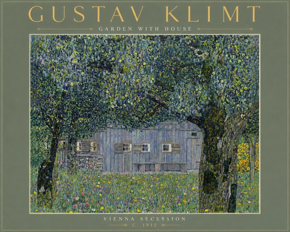Klimt Garden with House No6 - Poszter