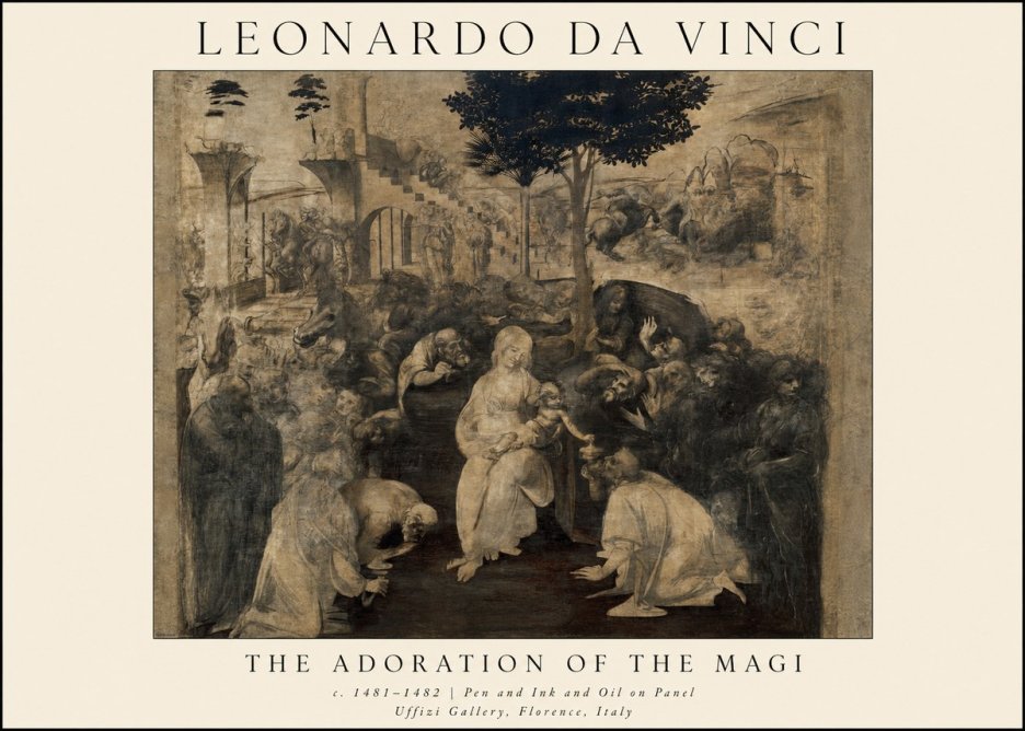 Leonardo da Vinci The Adoration of the Magi No1 - Poszter