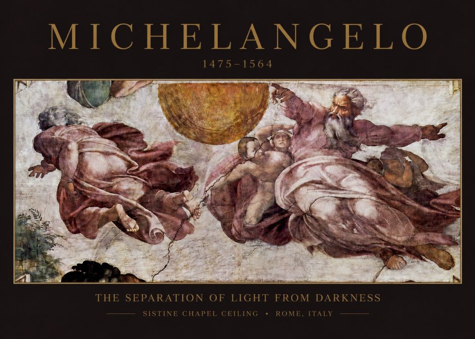 Michelangelo The Separation of Light from Darkness No2 - Poszter