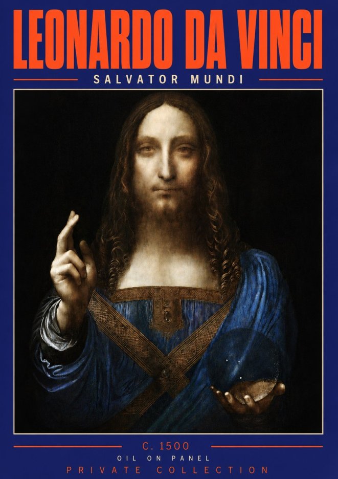 Leonardo da Vinci Salvator Mundi No4 - Poszter