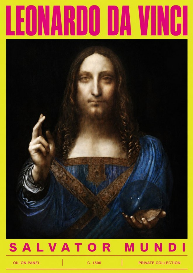 Leonardo da Vinci Salvator Mundi No5 - Poszter