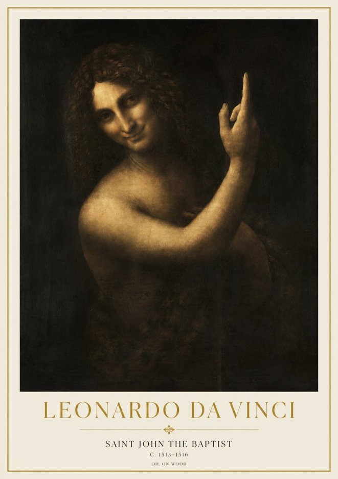 Leonardo da Vinci Saint John the Baptist No1 - Poszter