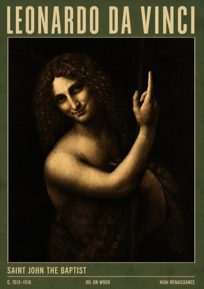 Leonardo da Vinci Saint John the Baptist No4 - Poszter
