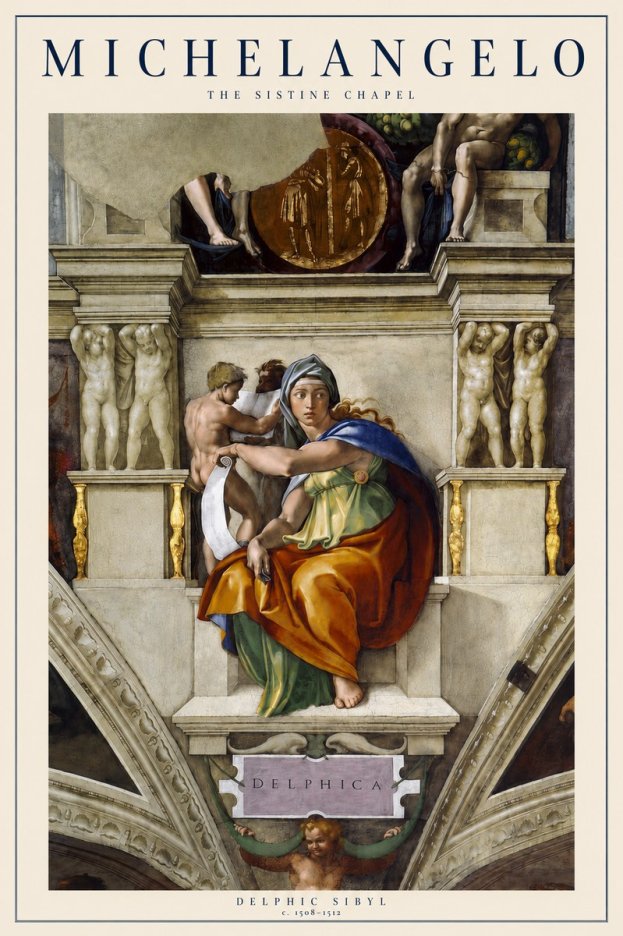 Michelangelo Delphic Sibyl No3 - Poszter