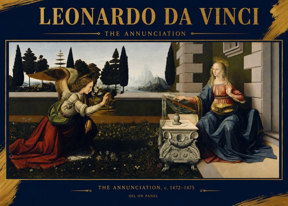 Leonardo da Vinci The Annunciation No2 - Poszter