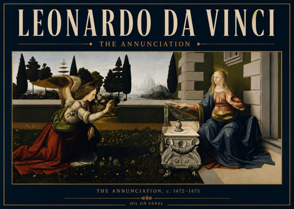Leonardo da Vinci The Annunciation No6 - Poszter