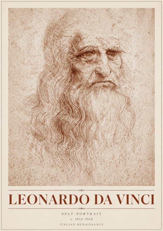 Leonardo da Vinci Self-portrait I No4 - Poszter