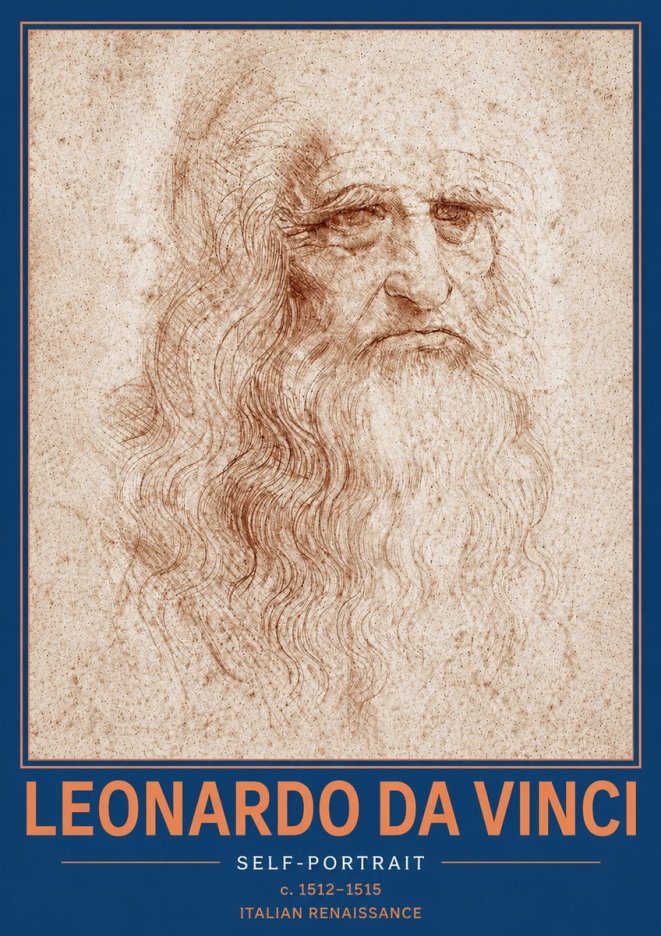 Leonardo da Vinci Self-portrait I No5 - Poszter