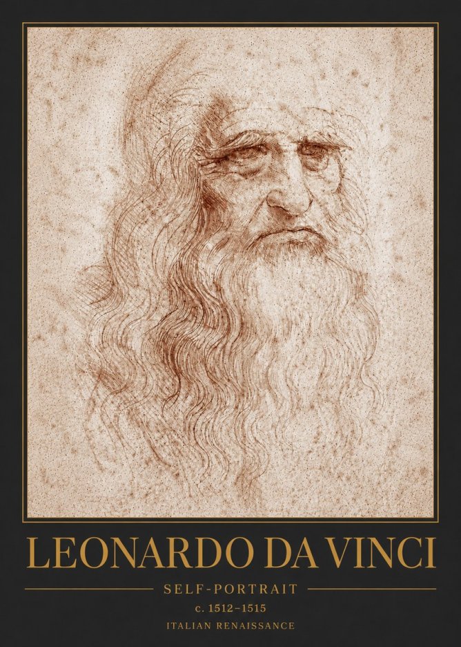 Leonardo da Vinci Self-portrait I No6 - Poszter