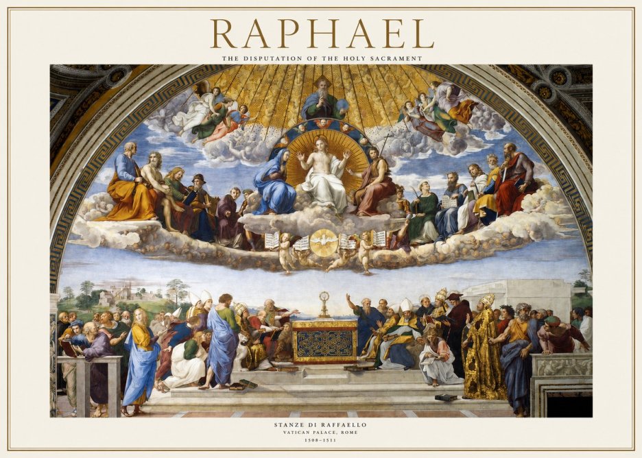 Raphael The Disputation of the Holy Sacrament No1 - Poszter