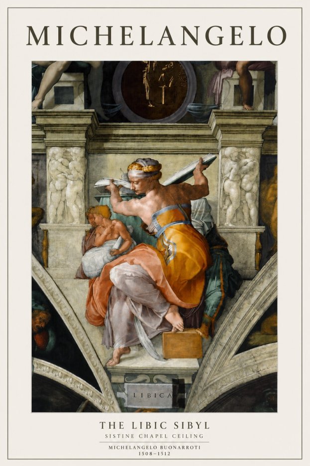 Michelangelo The Libic Sibyl No4 - Poszter