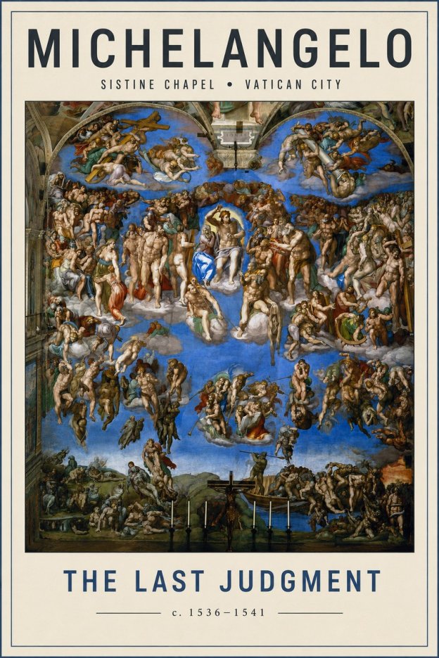 Michelangelo The Last Judgment No5 - Poszter