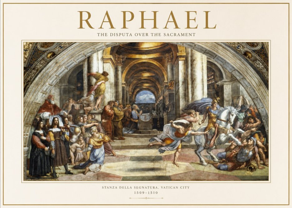 Raphael The Disputa over the Sacrament No1 - Poszter
