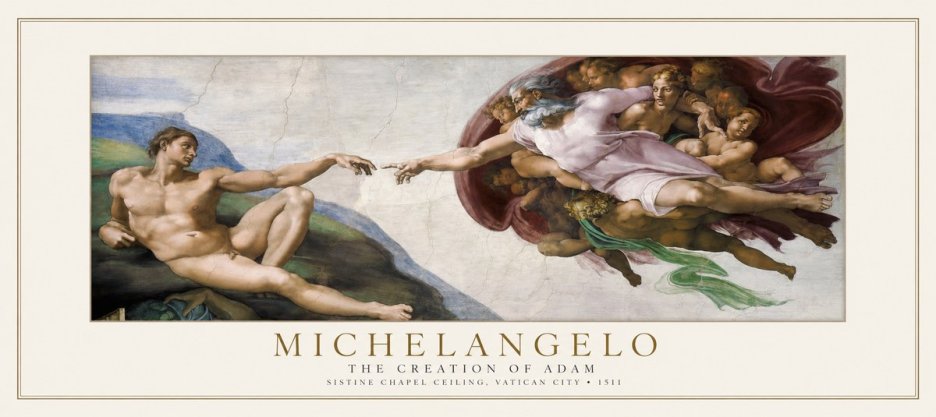 Michelangelo The Creation of Adam No1 - Poszter