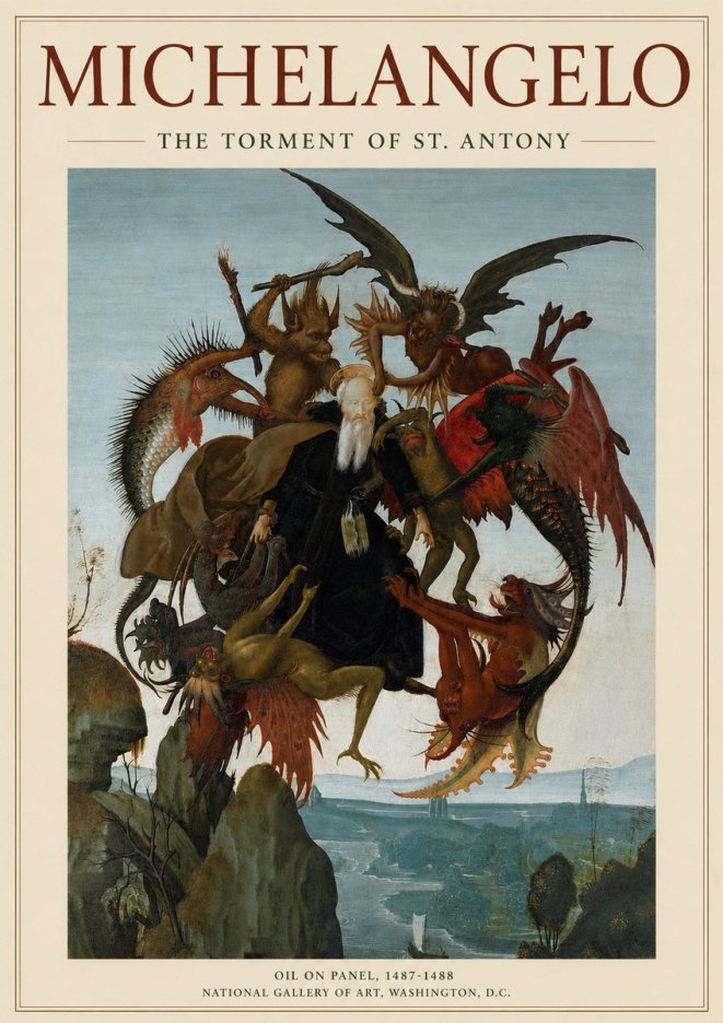 Michelangelo The Torment of St. Antony No3 - Poszter