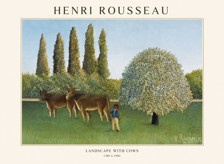 Rousseau Landscape with Cows No1 - Poszter