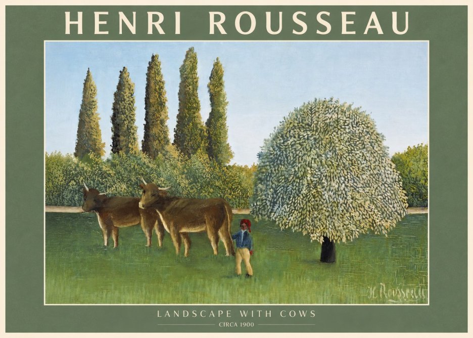 Rousseau Landscape with Cows No2 - Poszter