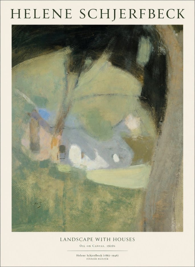Helene Schjerfbeck Landscape with Houses No1 - Poszter