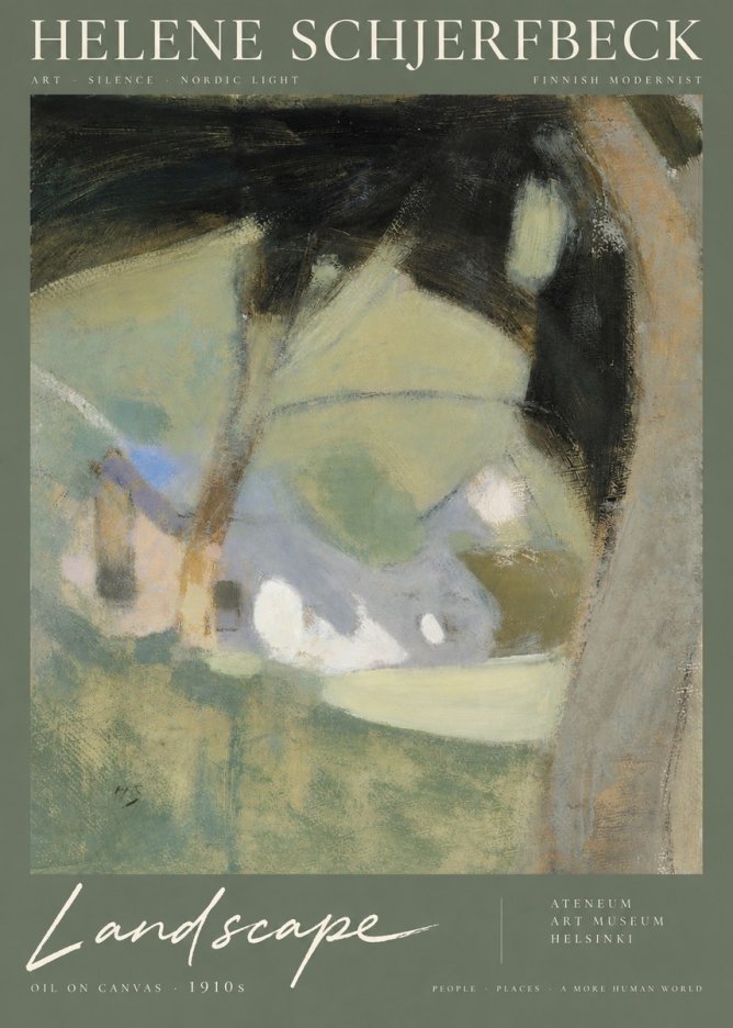 Helene Schjerfbeck Landscape with Houses No6 - Poszter