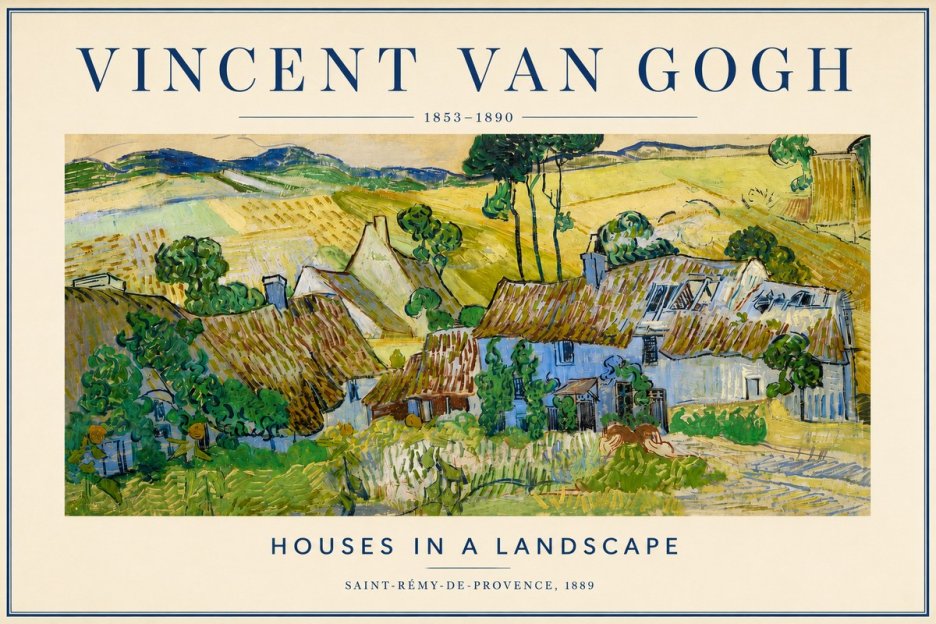 Van Gogh Houses in a Landscape No4 - Poszter