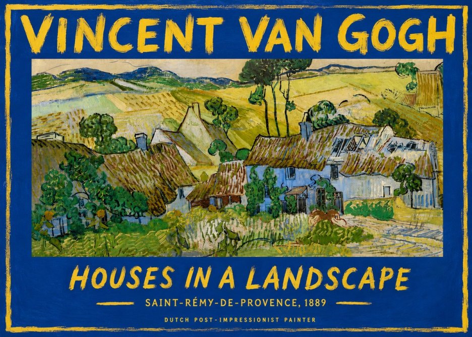 Van Gogh Houses in a Landscape No6 - Poszter