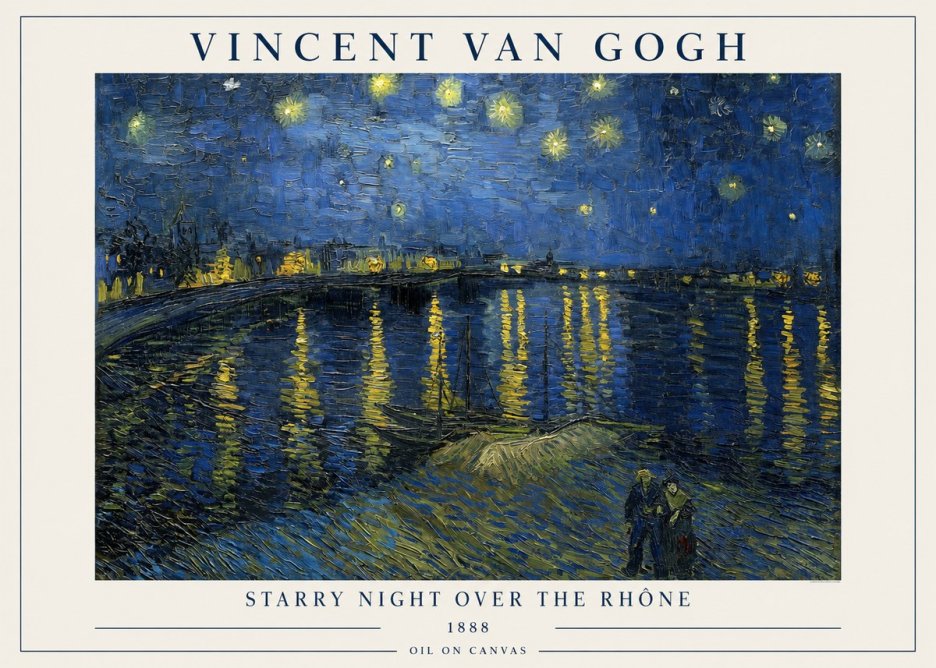 Van Gogh Starry Night over the Rhône No1 - Poszter