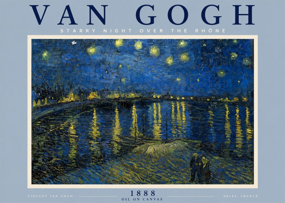 Van Gogh Starry Night over the Rhône No5 - Poszter