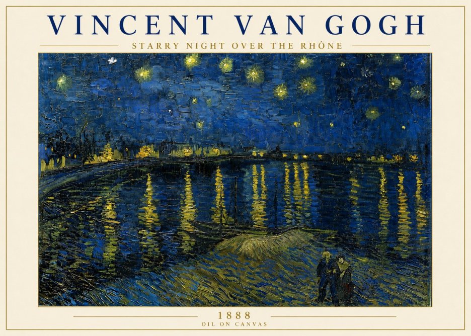 Van Gogh Starry Night over the Rhône No6 - Poszter