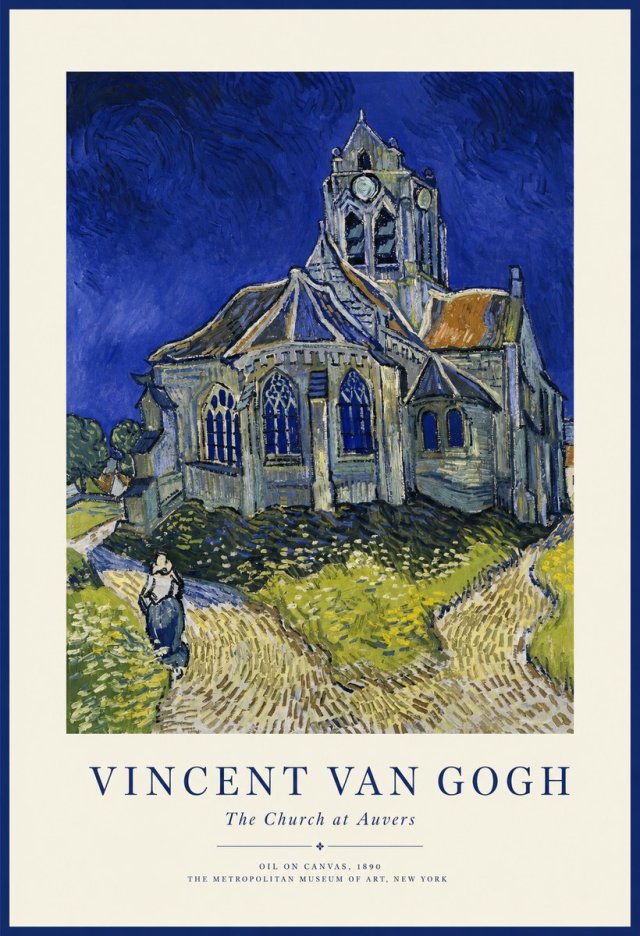 Van Gogh The Church at Auvers I No1 - Poszter
