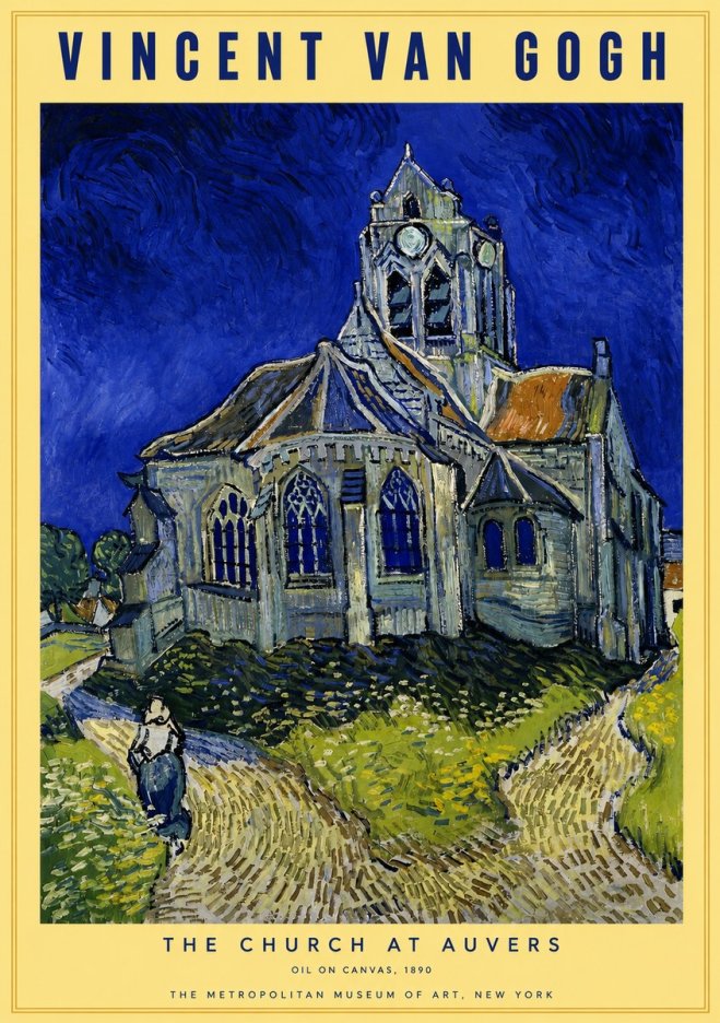Van Gogh The Church at Auvers I No2 - Poszter