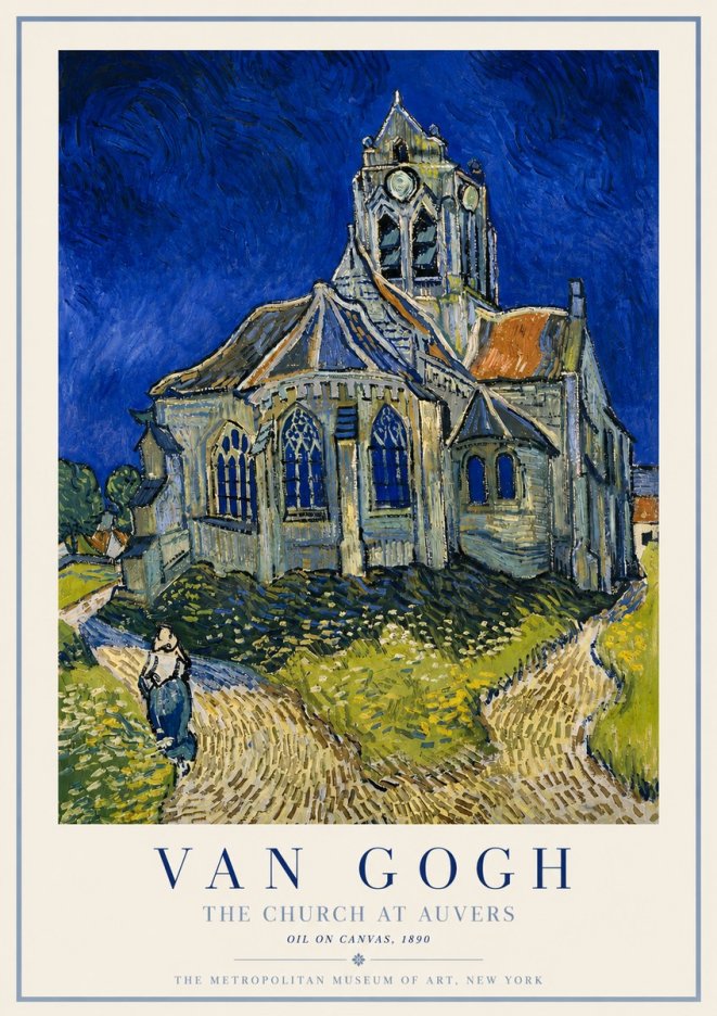 Van Gogh The Church at Auvers I No3 - Poszter