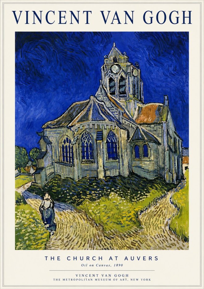 Van Gogh The Church at Auvers I No4 - Poszter