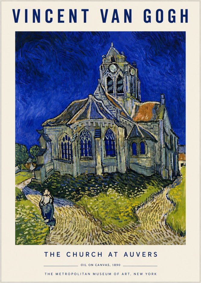 Van Gogh The Church at Auvers I No5 - Poszter