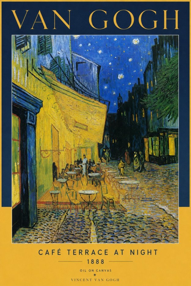 Van Gogh Café Terrace at Night No2 - Poszter