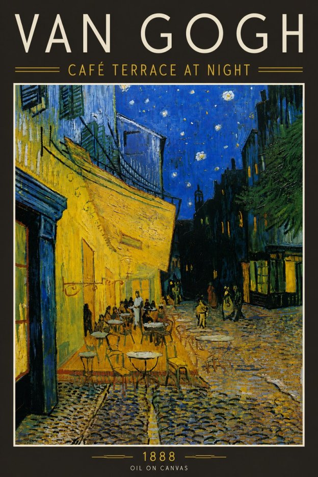 Van Gogh Café Terrace at Night No6 - Poszter
