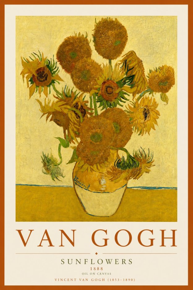 Van Gogh Sunflowers II No6 - Poszter