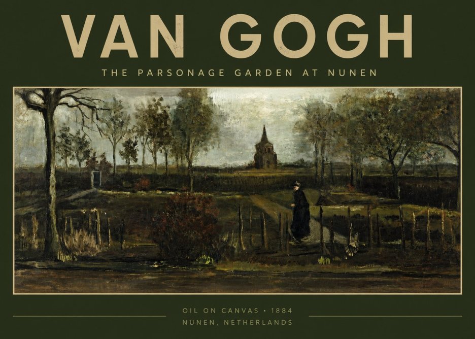 Van Gogh The Parsonage Garden at Nunen No2 - Poszter