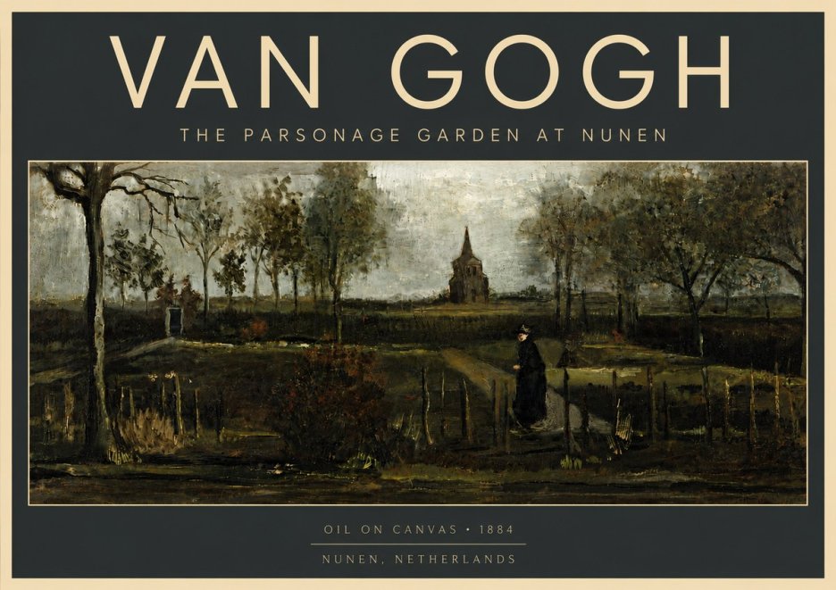 Van Gogh The Parsonage Garden at Nunen No5 - Poszter