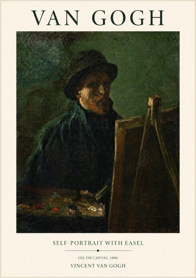 Van Gogh Self-portrait with Easel II No1 - Poszter