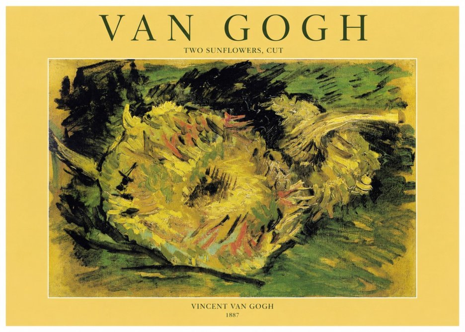 Van Gogh Two Sunflowers, Cut No1 - Poszter