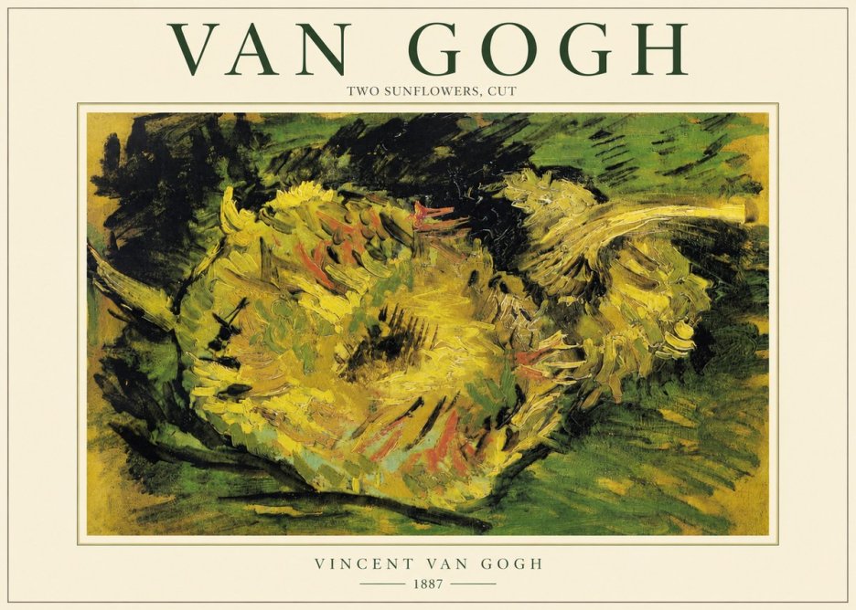 Van Gogh Two Sunflowers, Cut No2 - Poszter