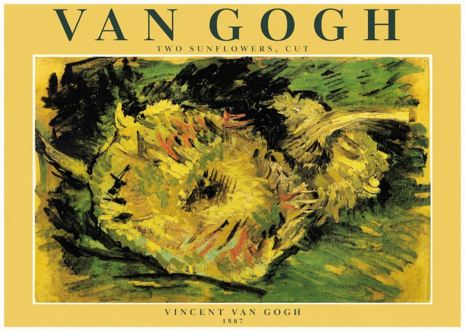 Van Gogh Two Sunflowers, Cut No3 - Poszter